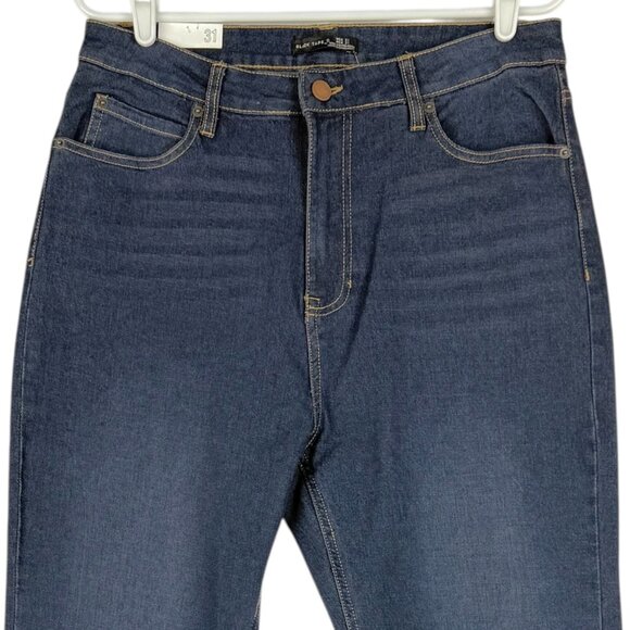 Black Tape Women Maya High Rise Relaxed Flare Stretch Blue Denim Jeans Sz 31 NWT - Picture 3 of 11